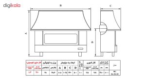 بخاری گازی شومینه ای نیک کالا مدل زرین mc28